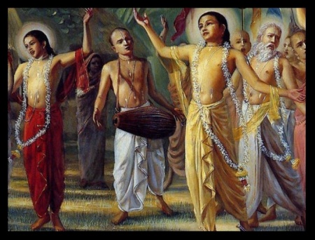 Chaitanya singing, dancing